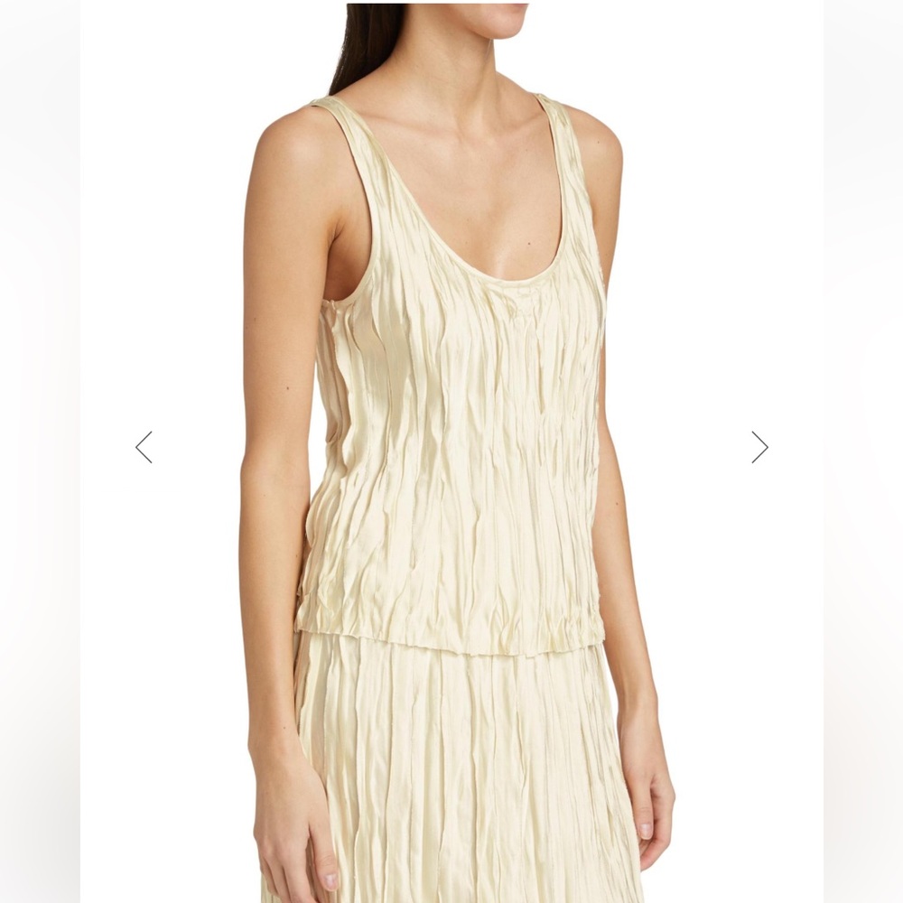 Vince Crushed Satin Bias Strip Tank